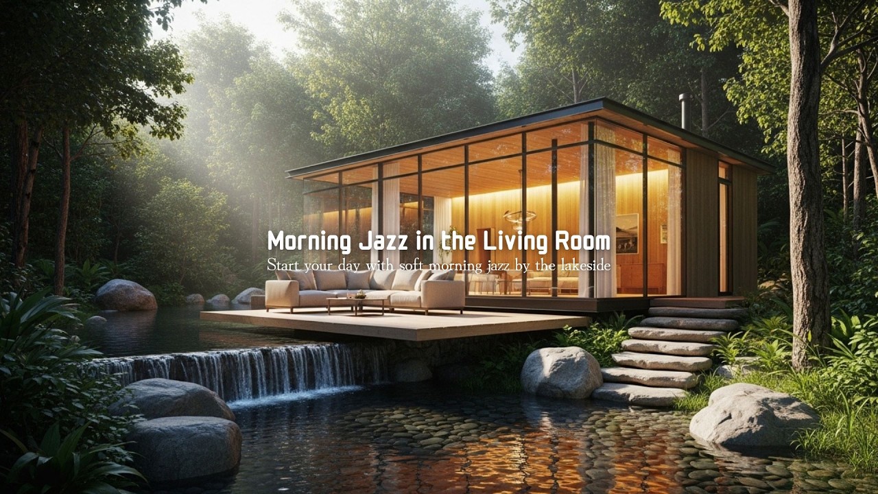 Peaceful Lakeside Living Room 🌤️ Smooth Jazz Piano Morning Music for Work, Study & Relaxation
