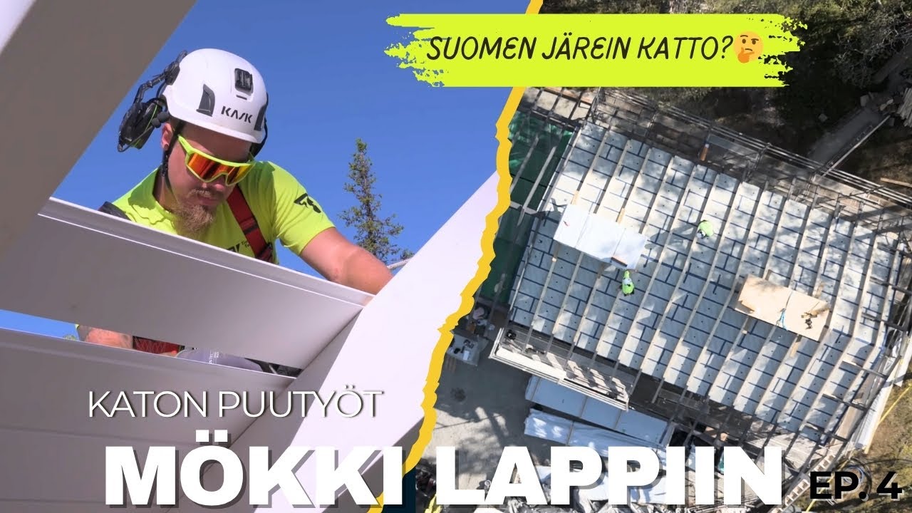 💪 Järeä palkkikatto rakentuu! Erikoisrakenne Lapin olosuhteisiin | MÖKKI LAPPIIN #4 