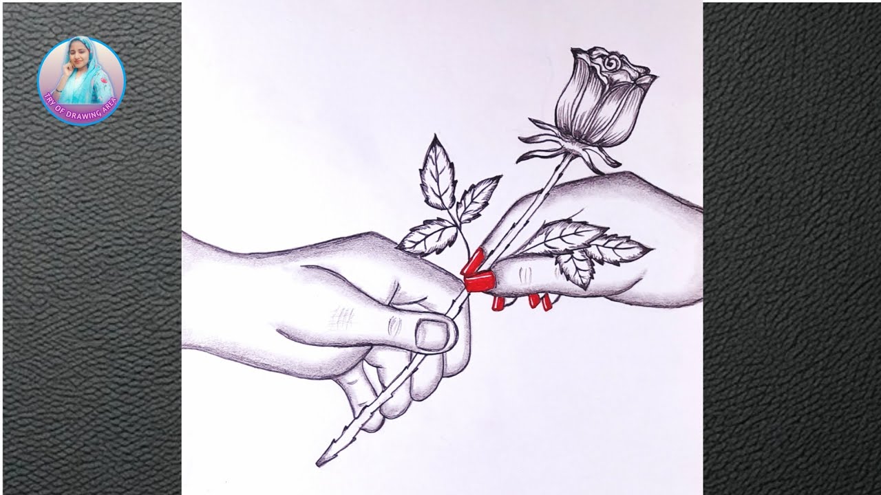 Rose Day easy drawing for beginners || beautiful couple hand drawing || drawing tutorial