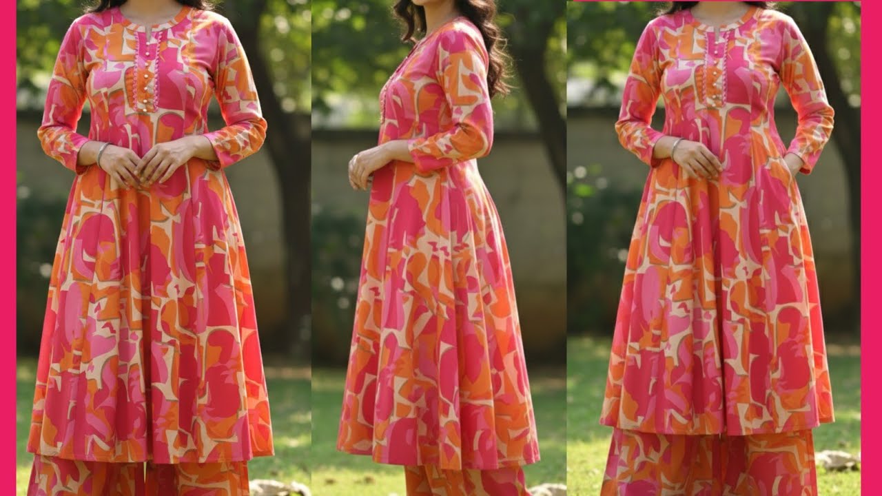 ALL SIZE FULL FLARED PANEL KURTA CUTTING STITCHING FOR |6 PANEL KURTI CUTTING STEP BY STEP TUTORIAL 