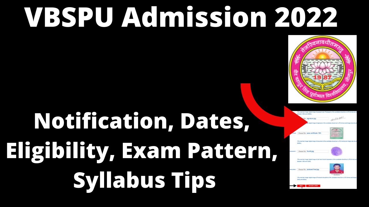 VBSPU Admission 2022 : Notification Application Form ,Exam Pattern, Eligibility Criteria, Syllabus