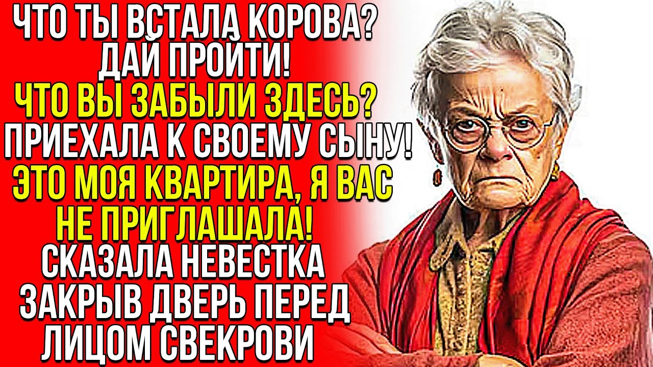 Корова, дай пройти! Я приехала к сыну! Это моя квартира, я вас не приглашала! сказала невестка закры