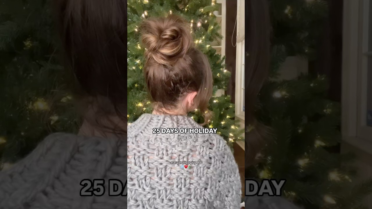 easy holiday updo hairstyle &hearts;️✨ #holidayhairstyles #holidayhair #hairstyles #updo #hairtutorial