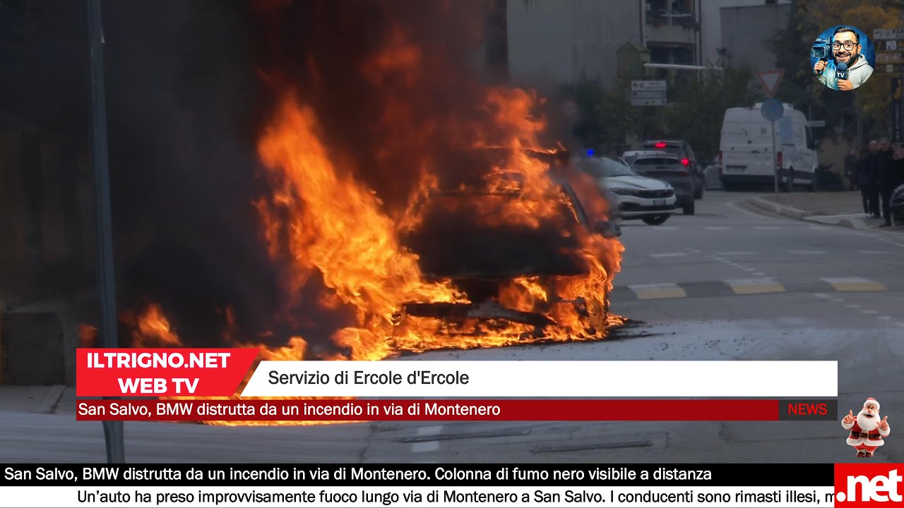 San Salvo, BMW distrutta da un incendio in via di Montenero