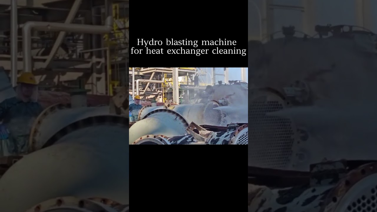 Hydro blasting machine for heat exchanger cleaning #hydrojetting #hydroblasting