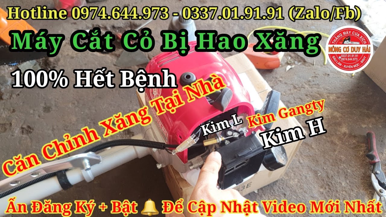 Cách Căn Chỉnh Xăng Máy Cắt Cỏ Tại Nhà ( Máy Cắt Cỏ Bị Hao Xăng Xem Video Này Đảm Bảo Hết Bệnh )