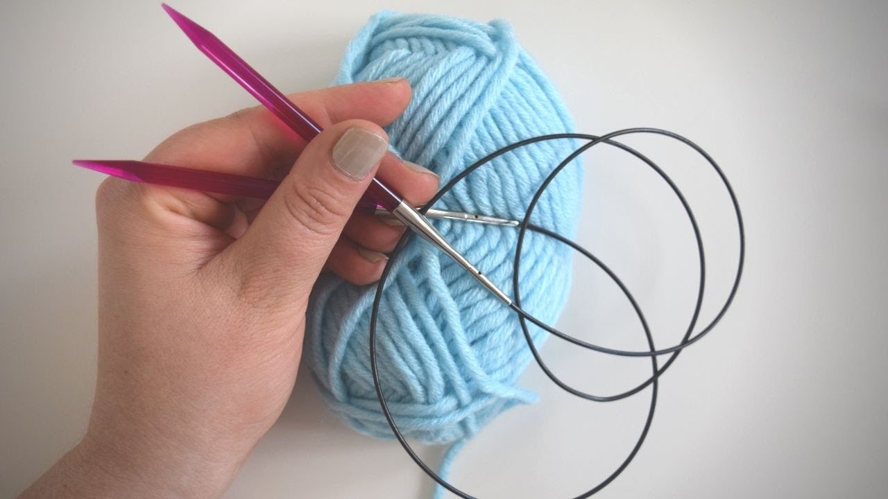 In Runden stricken mit einer Rundstricknadel