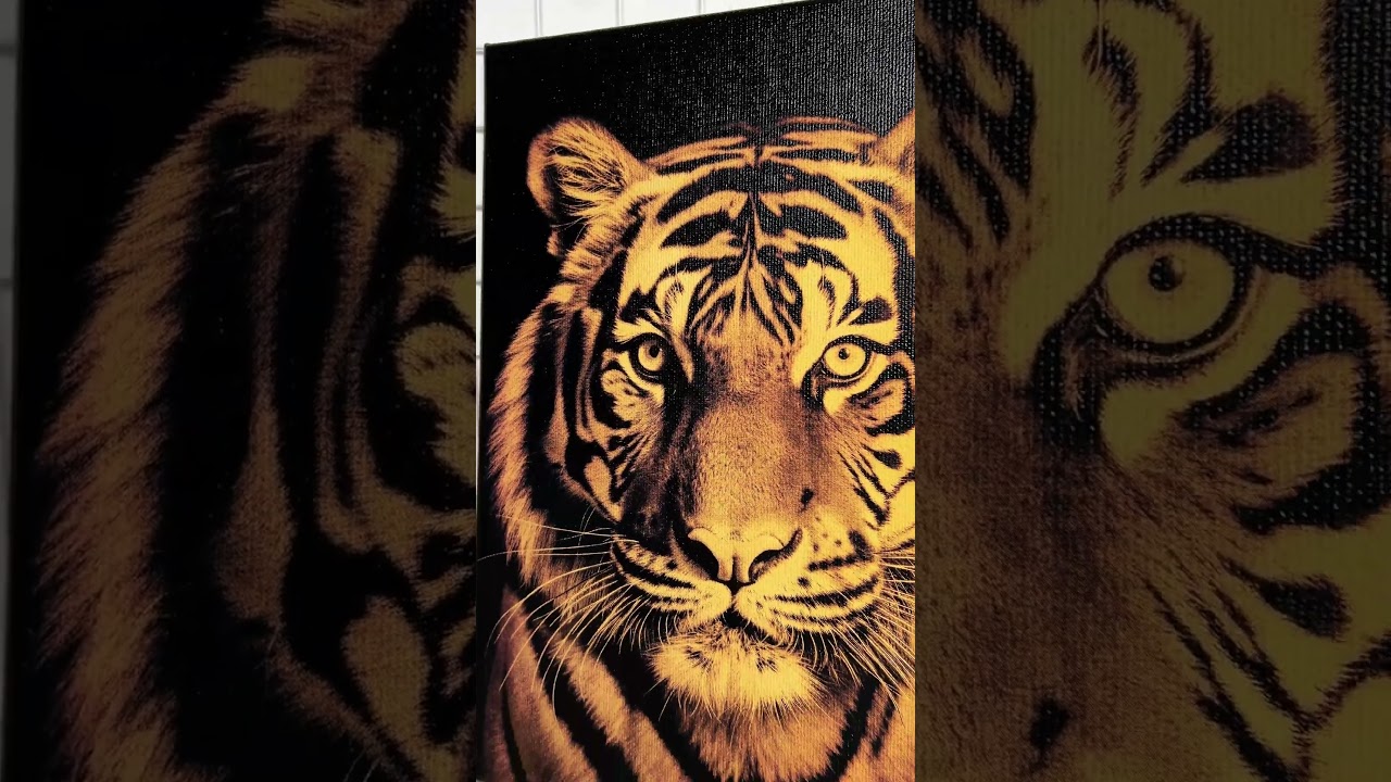 Wow! Laser Engrave a Tiger on A Coated Canvas with xTool S1 Diode Laser
