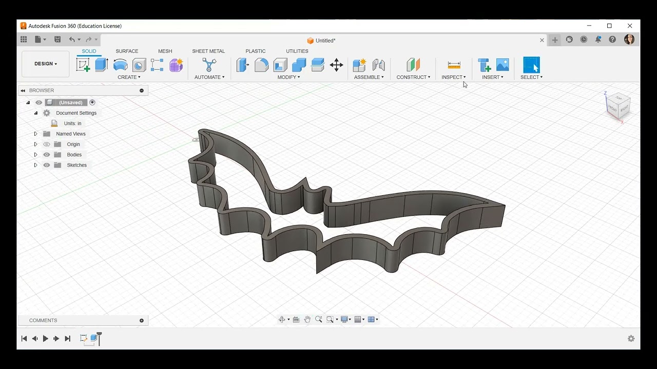 Импортируйте SVG-файл в Fusion 360 и смоделируйте его