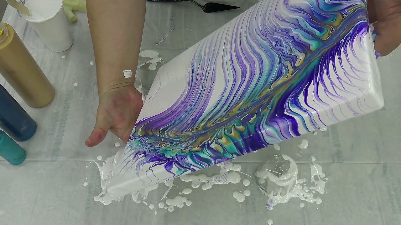 (791) Swipe with Catalyst contour tool ~ Free style Acrylic pour painting ~ Modern Fluid Art