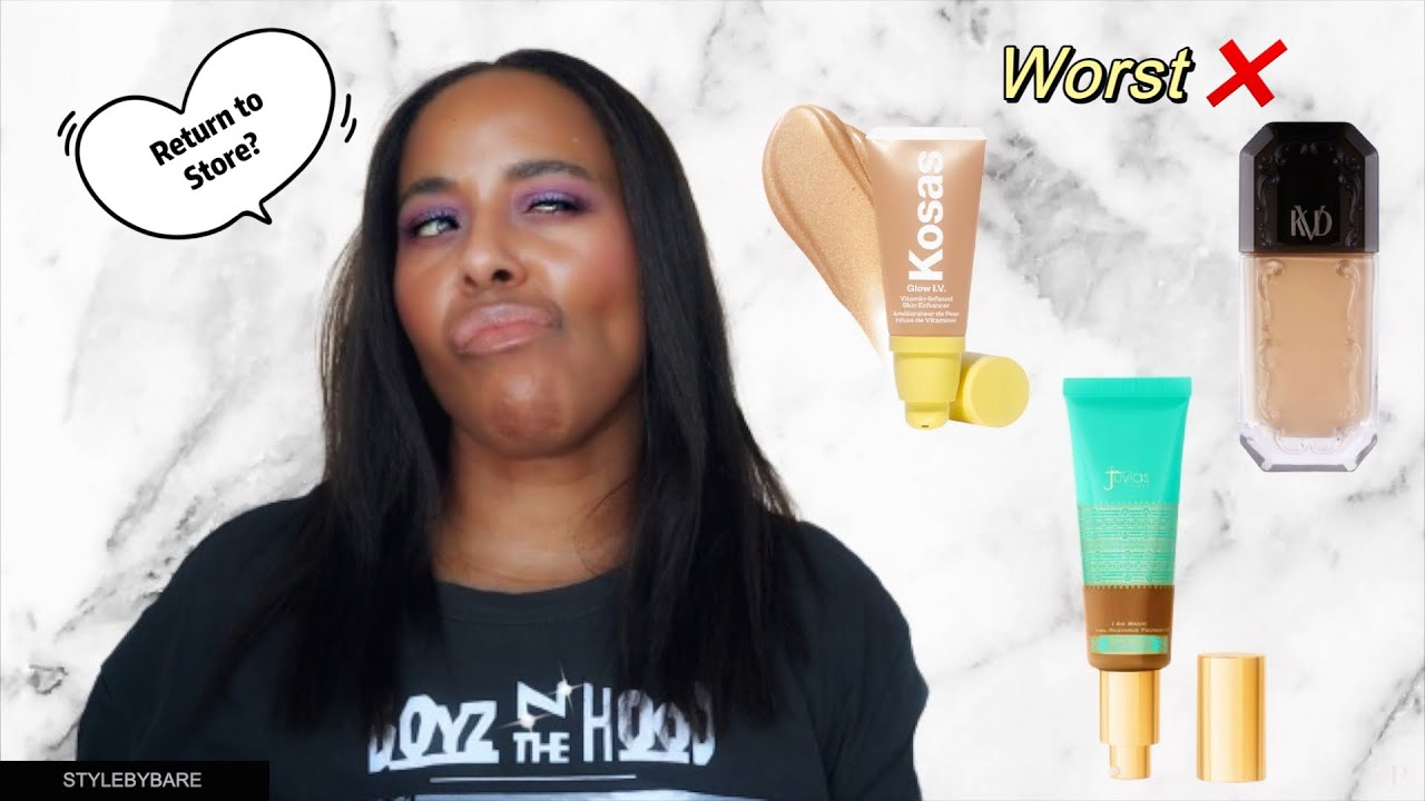 I Tried The Worst Makeup! KVD Good Apple Serum, Kosas Glow I.V., Juvia's Place Radiance Foundation