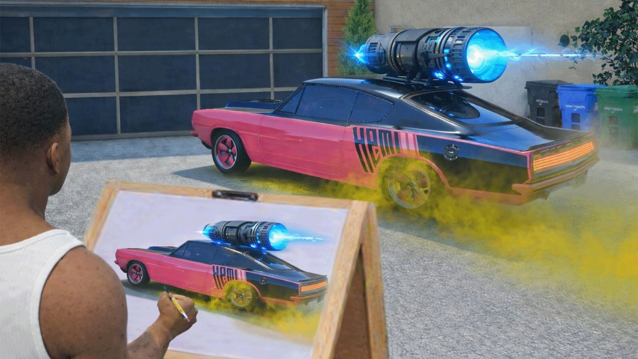 GTA5 - Franklin found a sports car and had it repaired and modified.