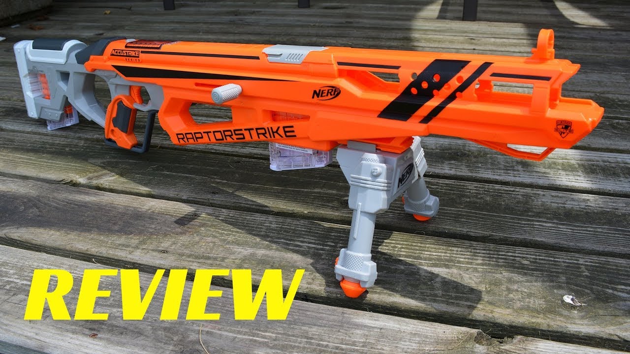 [Обзор] Nerf Accustrike Raptorstrike (с распаковкой, тестами FPS и дальности)
