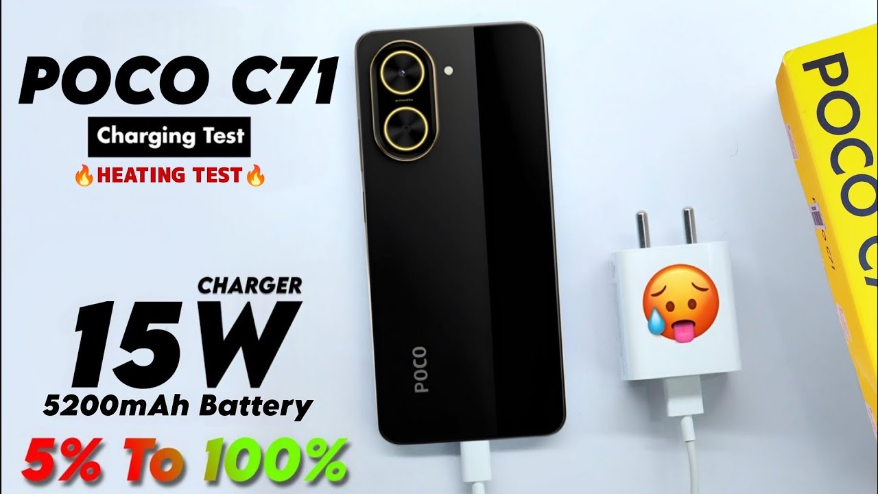 Poco C71 Charging Test - 15W Charger, 5200mAh Battery, 1% To 100% Full Charging Test 🔥🔥