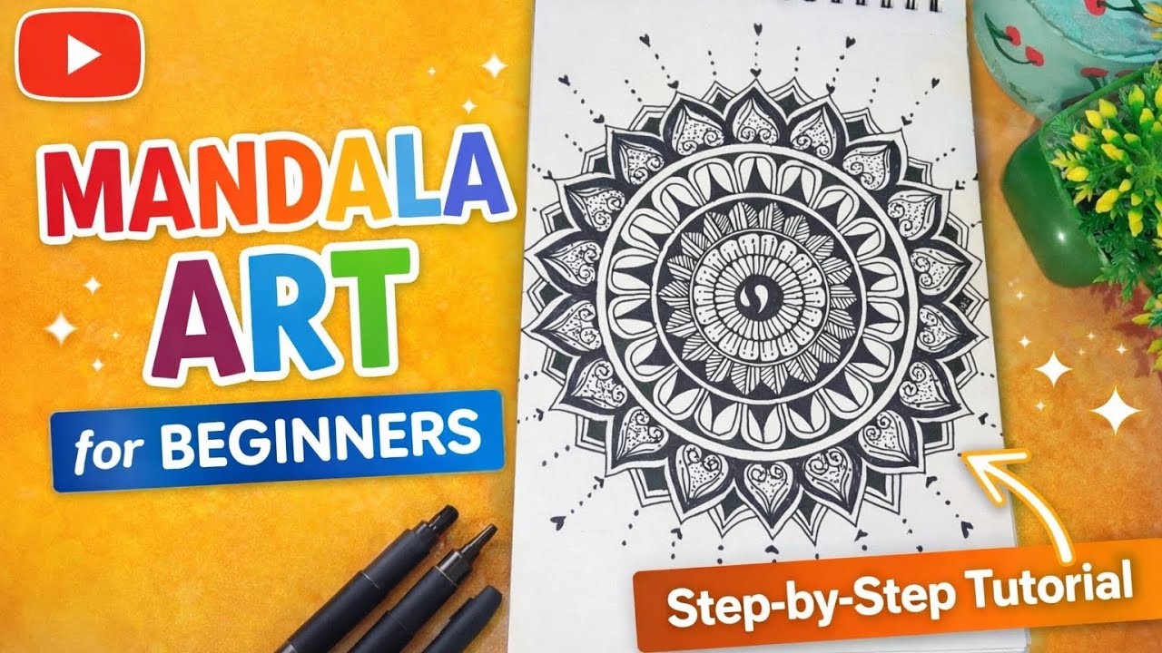 Easy Mandala Art Tutorial For Beginners | Mandala Art Tutorial Step By Step With Basic Tools