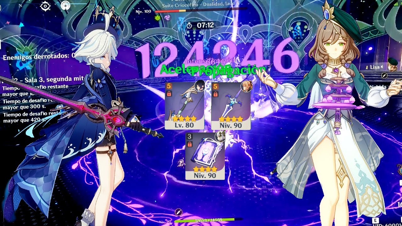 REAL: CLEARING ABYSS 12 WITH DPS LISA DUO ONLY & C0 FURINA TRIO. 4.2 abyss 12 (9 stars). リサ【原神】