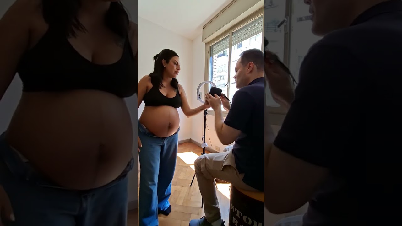 Foto mensual con la panza de 8 meses 