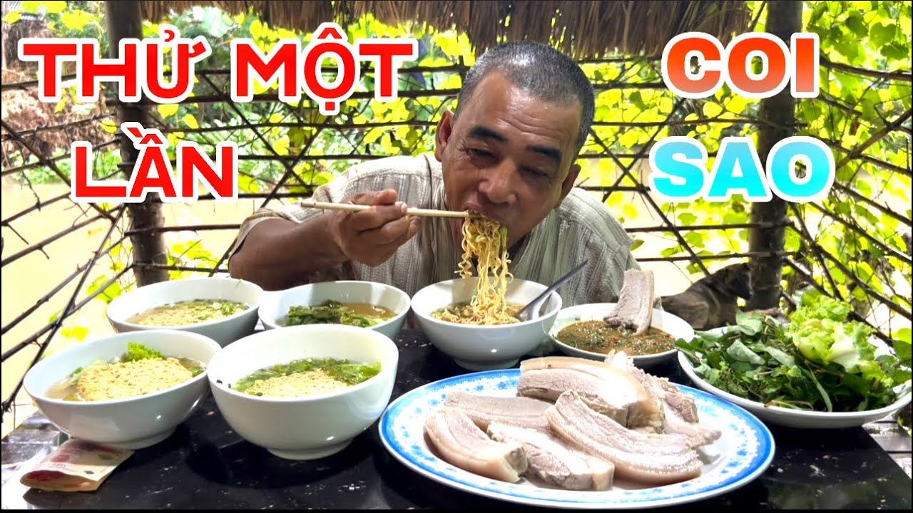 Thử Thách Một Lần Xem Sao? Ăn 1,5k,g Thịt Heo - 5 Gói Mì Mù Tạt | ATĐQ