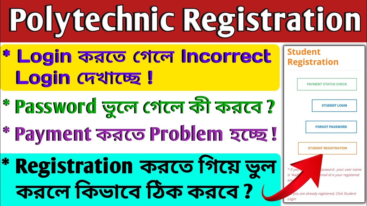 Diploma/Polytechnic Registration Incorrect Login, Wrong Details, Payment & Password Problem Solved |