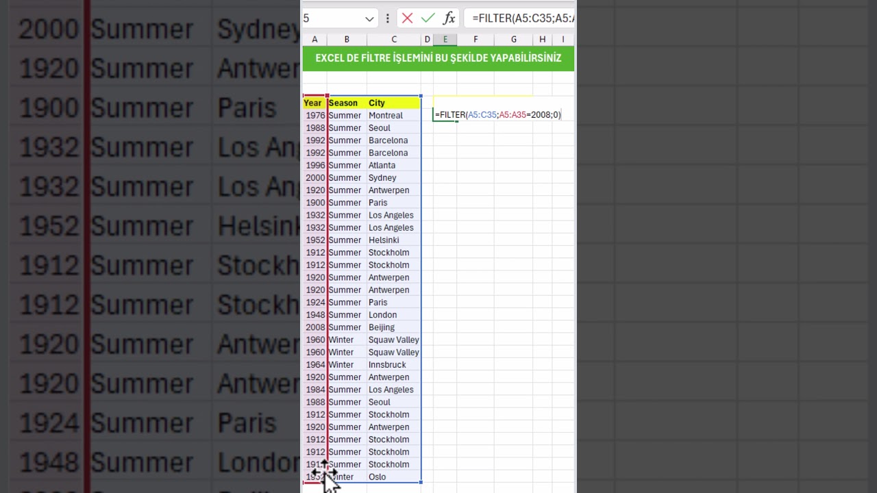 EXCEL DE BASİT FİLTRELEME - #excel #eğitim #exceltricks #excelfunctions @Powerbida
