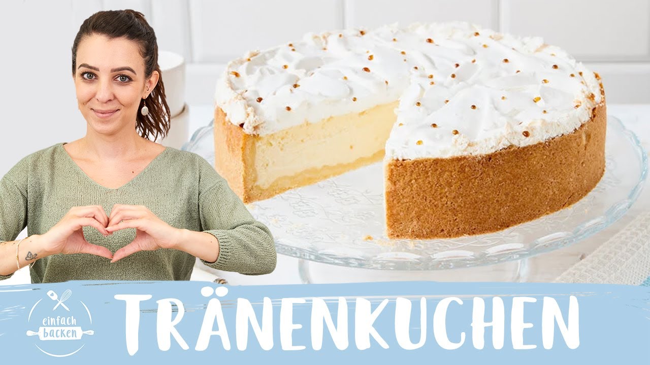 Goldtröpfchen-Torte | Tränchenkuchen | Tränenkuchen | Käsekuchen mit Baiser | 😍 I Einfach Backen