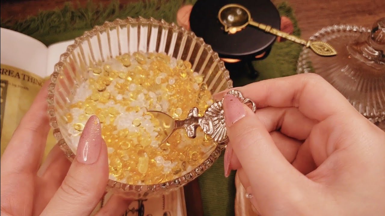 ASMR｜綺麗なワックスとラメパウダーで飾る｜Relaxing paper sound,Decorate idea