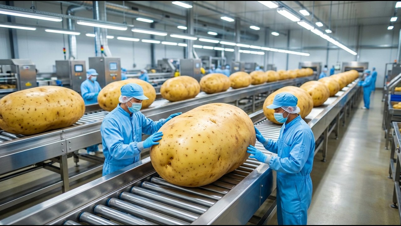 Inside a Pringles Production Line : From Raw Potatoes to Stacked Potato Crisps (Full Process)