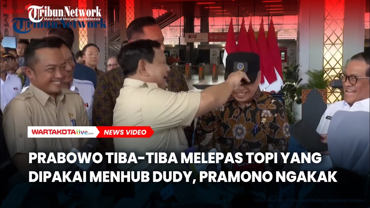 Prabowo TIba-tiba Melepas Topi yang Dipakai Menhub, Pramono Ngakak
