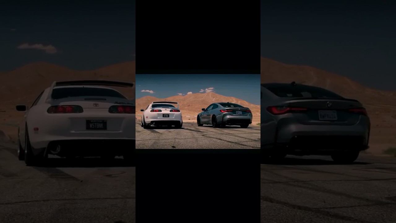 Toyota Supra mk4💥(Tuning 2JZ) vs(Stock) BMW M4 xDrive competition😈 #car #supra #dragrace #bmw #mk4
