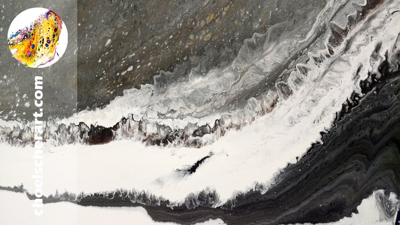🐚Acrylic Pour Painting Flip Cup Technique Demonstration on LARGE Canvas 24 x 48🐚