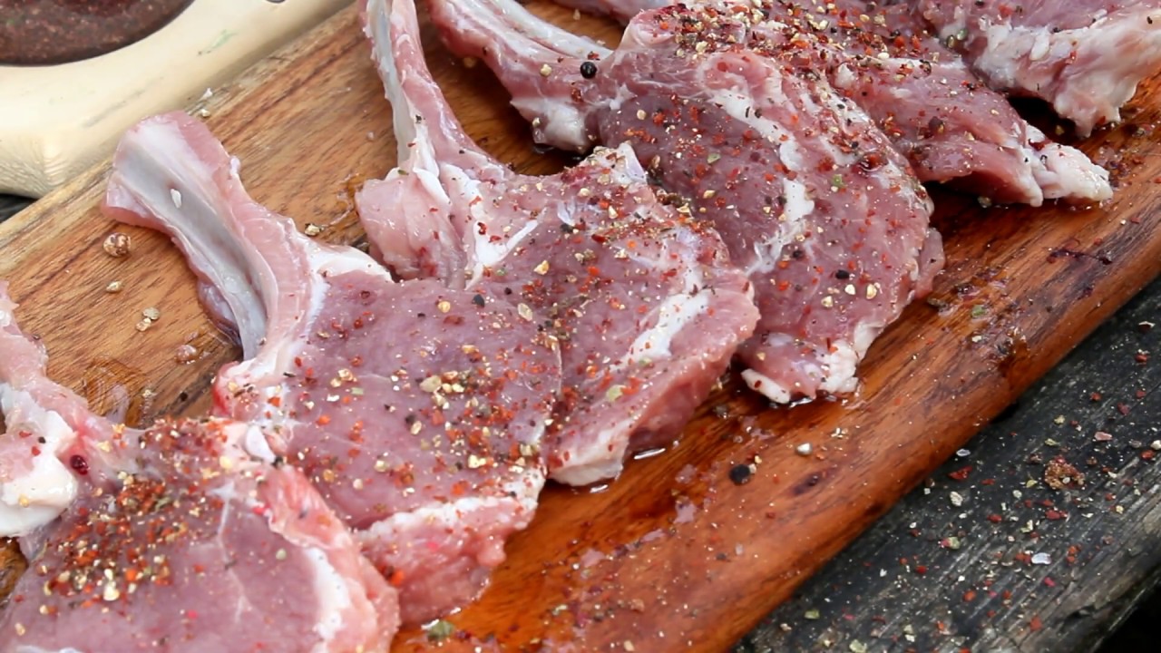 Lamb chops grilling in my windy kitchen