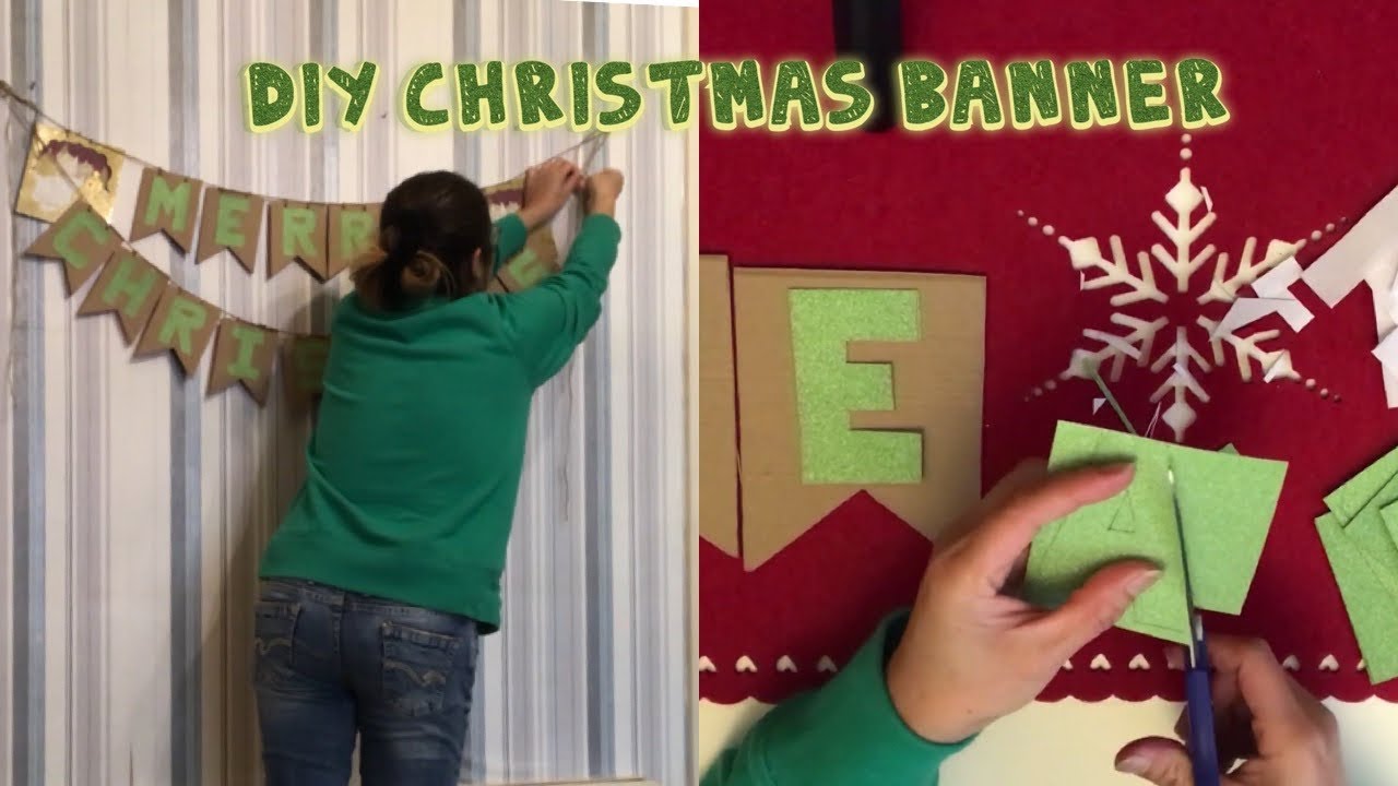 HOW TO MAKE CHRISTMAS BANNER USING RECYCLED MATERIALS