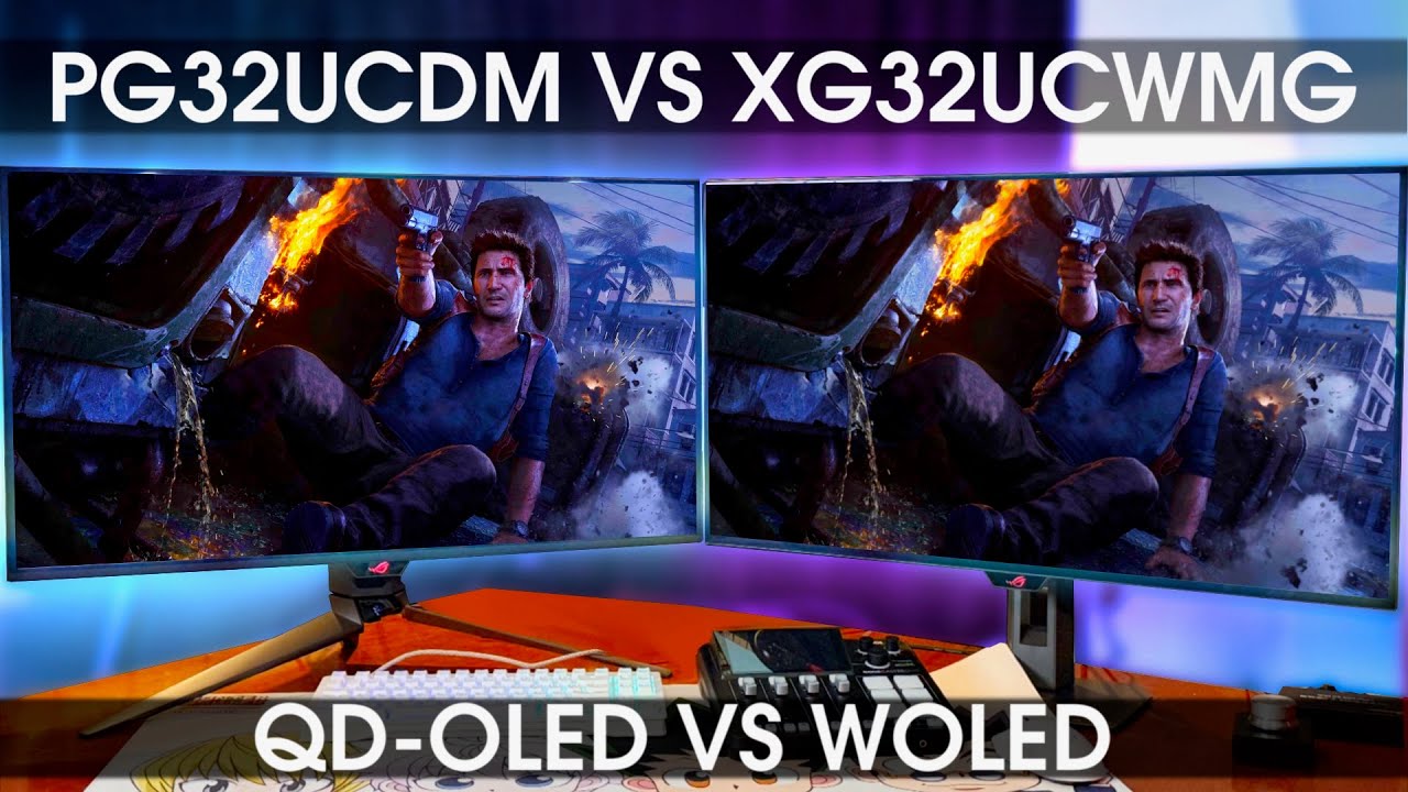 Uncharted 4: PG32UCDM VS XG32UCWMG GAMEPLAY SHOWCASE | SEMI-GLOSSY VS TRUE BLACK GLOSSY