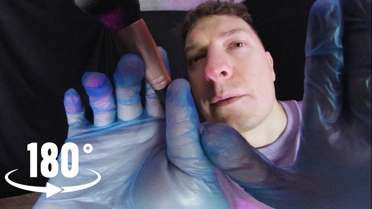 ASMR VR180 | Eyebrow Plucking - Measuring, Face Cleaning, Scalp Massage & More