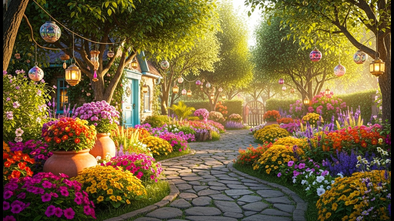 Smooth Spring Jazz Music For Stress Relief – Relaxing Coffee Shop Ambience In A Blooming Garden