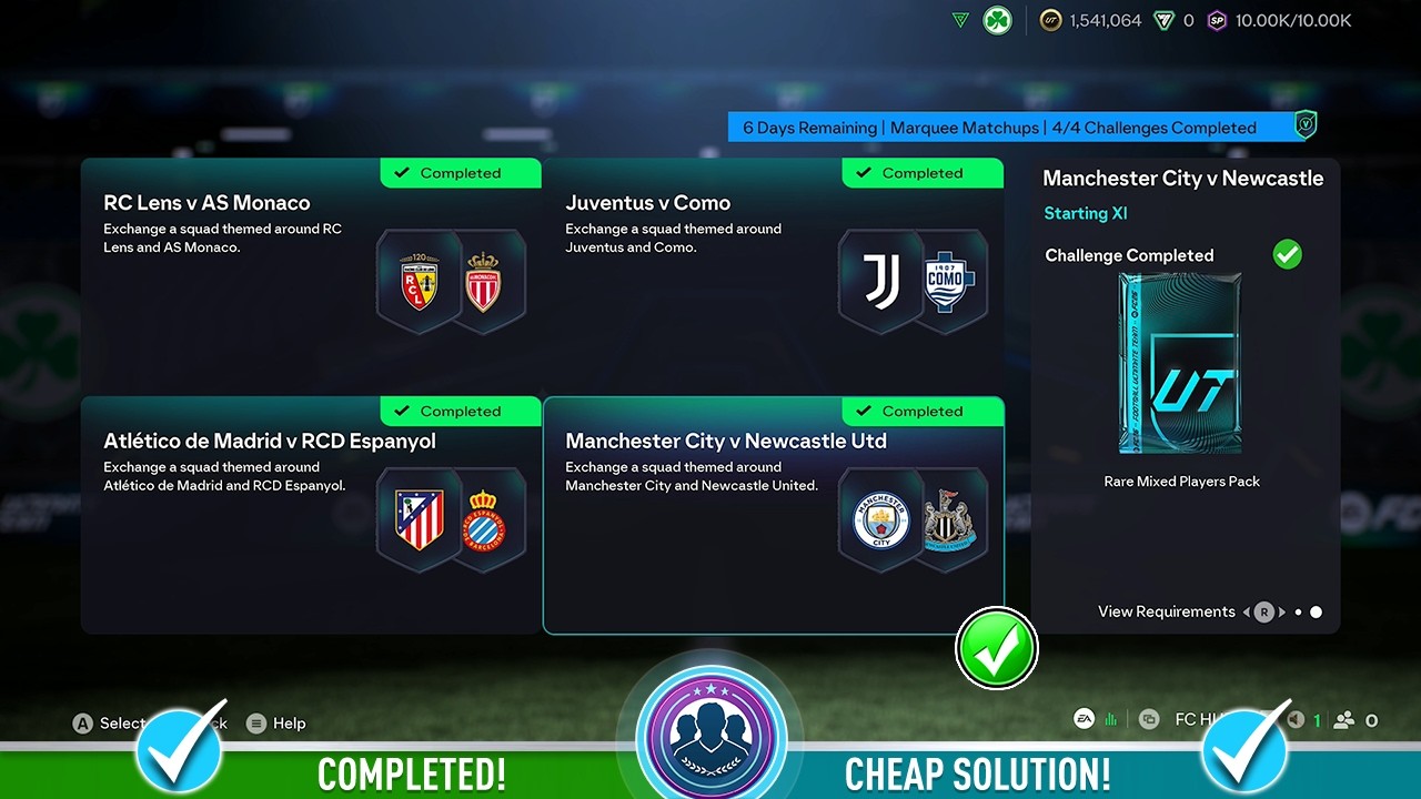 Главные матчи FC 26 - Манчестер Сити против Ньюкасл Юнайтед SBC - Дешевое решение и советы