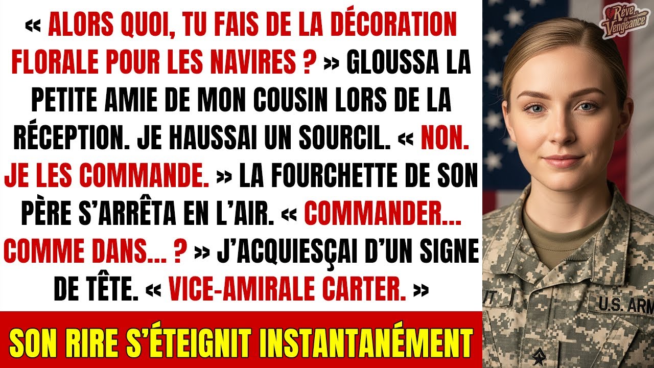 À la réception, elle a raillé mon « job de fille » — jusqu’à : Vice-amiral Carter