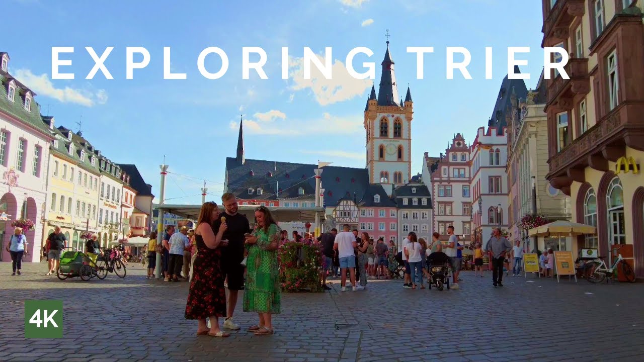 Trier Germany in Summer | 4K hdr UHD 60fps | Germany street walk | 4K Trier tour