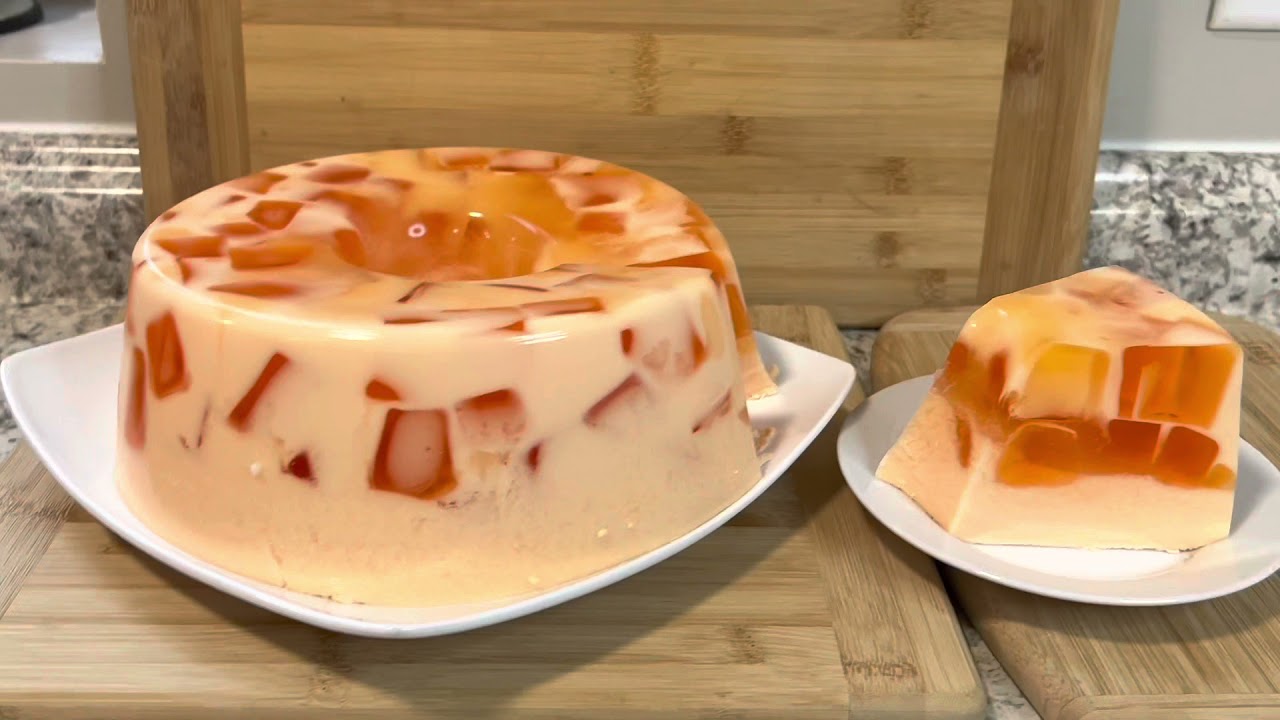 Gelatina 🍑 3 ingredientes con queso