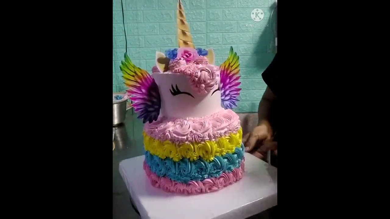 Unicorn with Wings Theme Cake | Rosette | 2tier | @rhixcakes_life