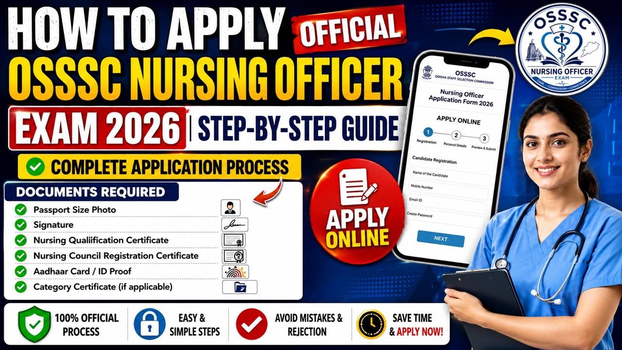 How To Apply OSSSC Nursing Officer Exam 2026 | Official Step-by-Step Guide | Application Process