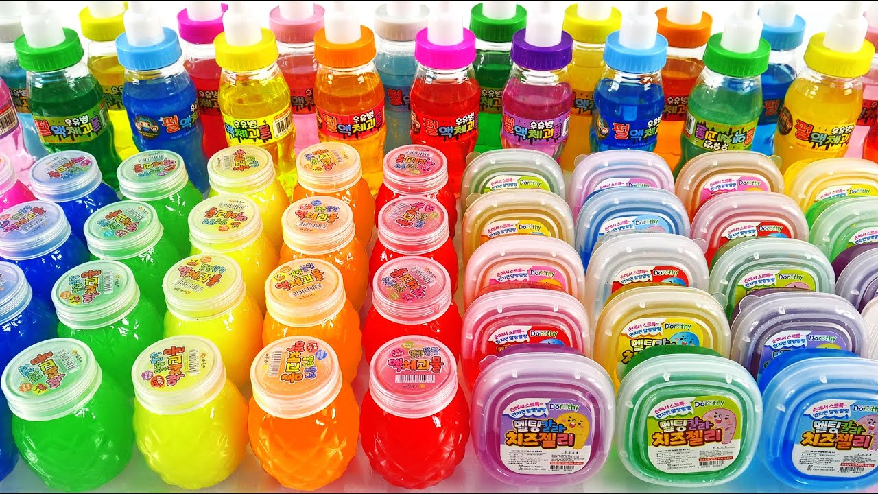Satisfying Video l Mixing All My Slime Smoothie with Making Glossy Slime Pool ASMR RainbowToyTocToc