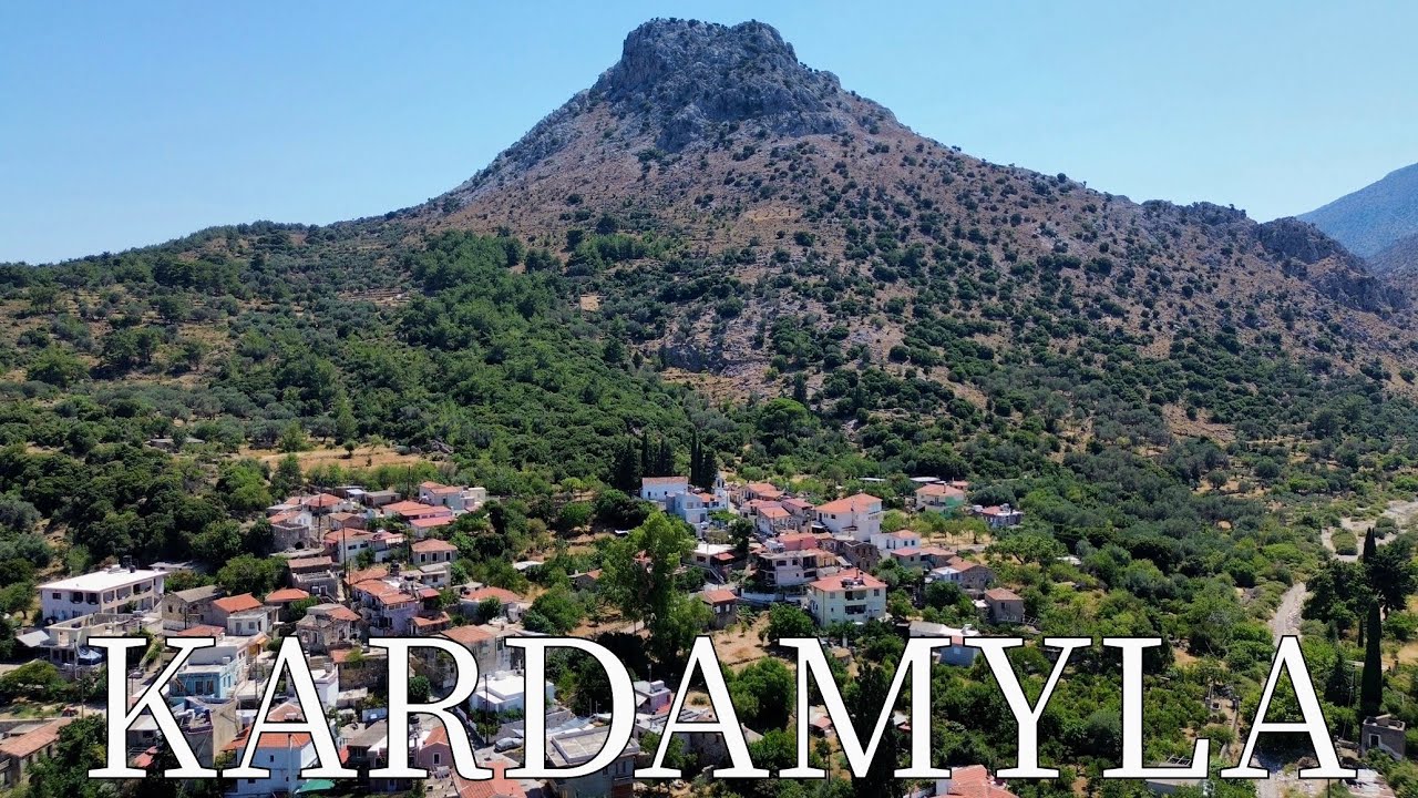 Kardamyla, Island Chios, Greece - Traditional village | Orthodox churches | by drone [4K]. #chios