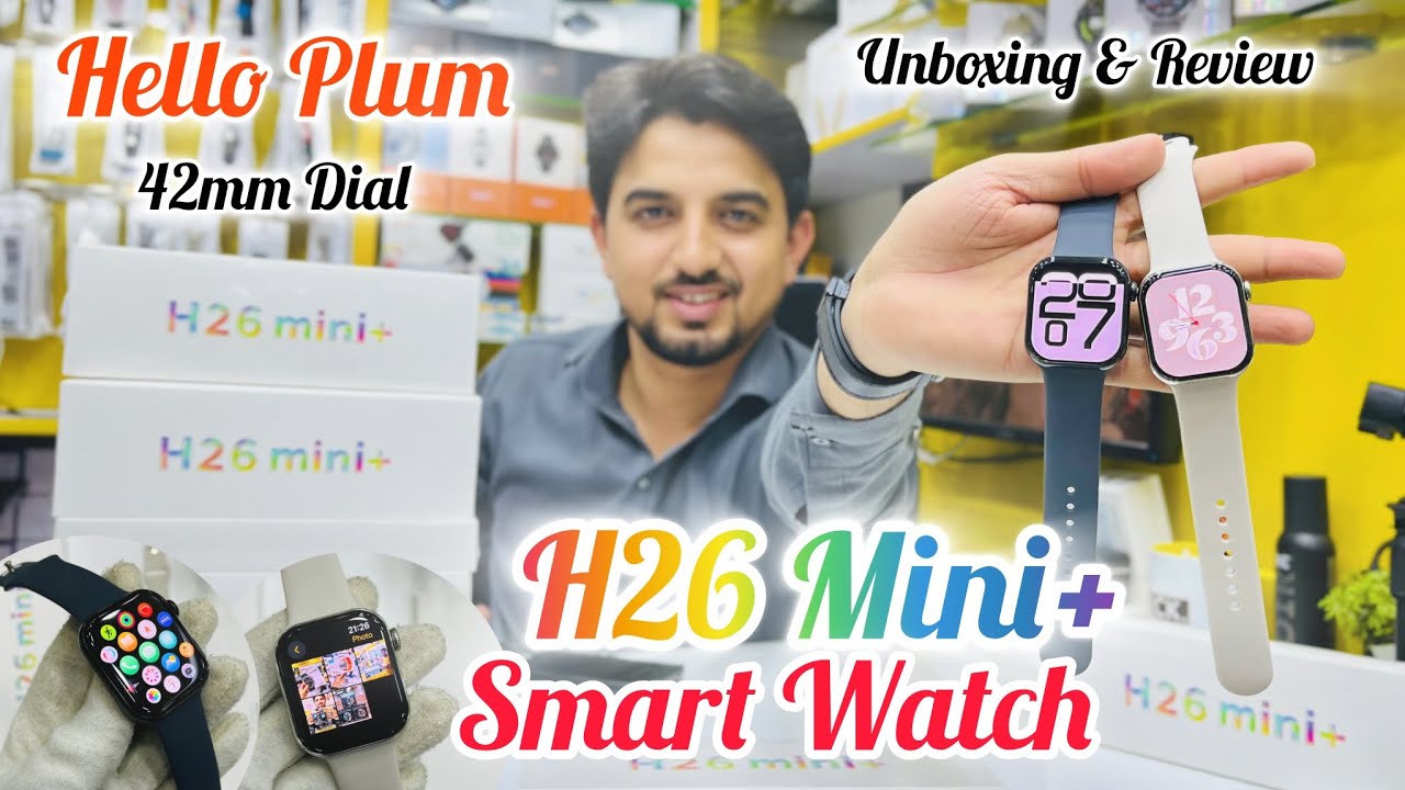 Hello Plum H26 Mini Plus Smart Watch Unboxing & Review | 42mm Dial | Super Amoled | 24 Hr AOS