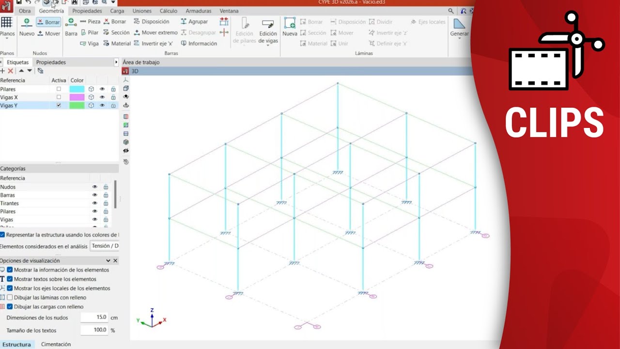 Numeración de elementos en CYPE 3D