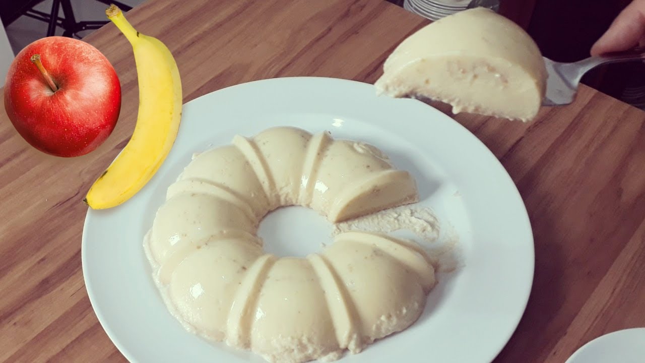 PUDIM DE BANANA E MAÇA QUE NÃO VAI AO FORNO