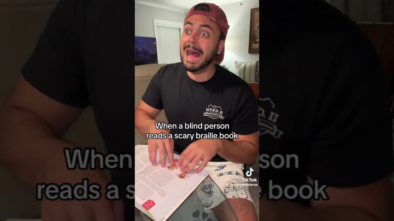 How blind people read scary books😭