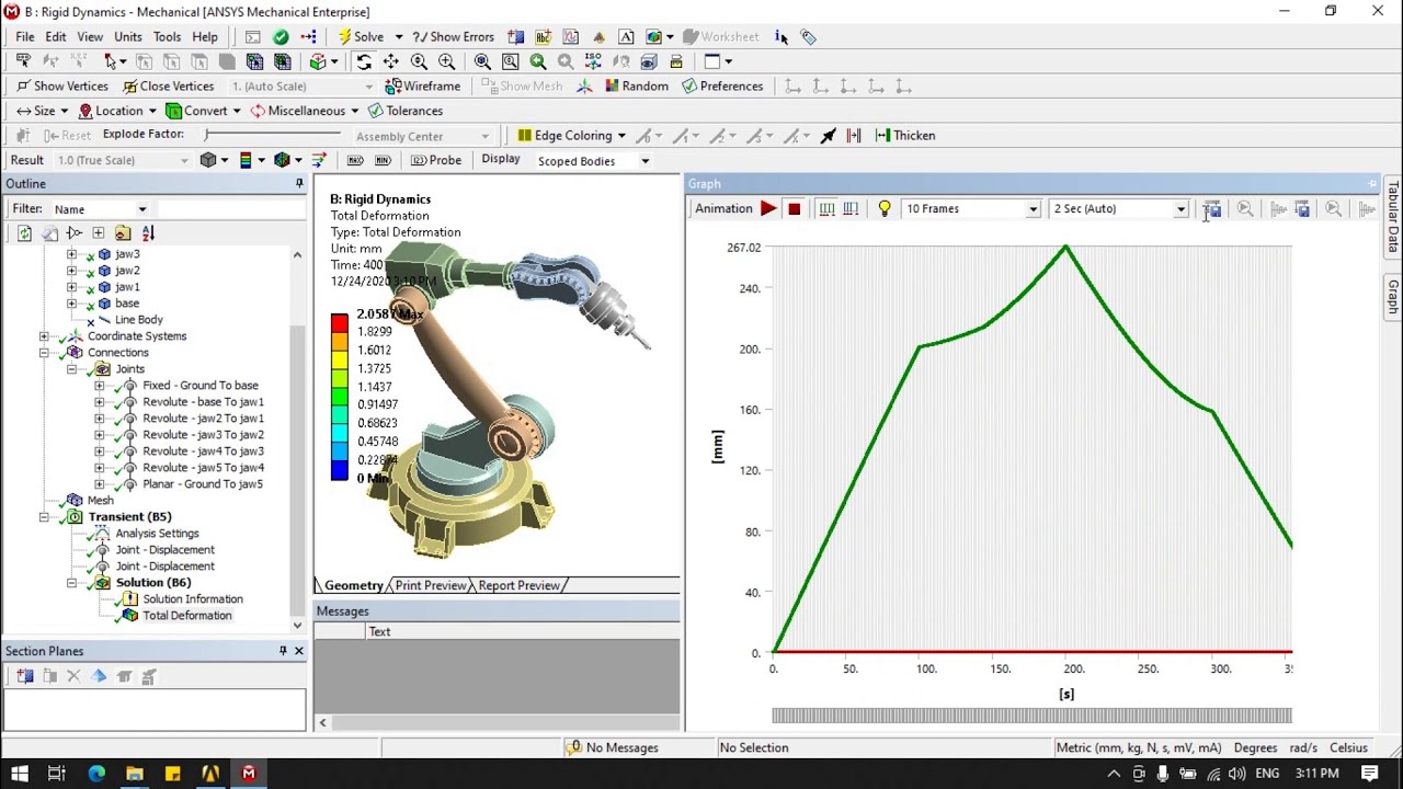 Rigid Body Dynamics on Welding Robotic Arm in Ansys Workbench