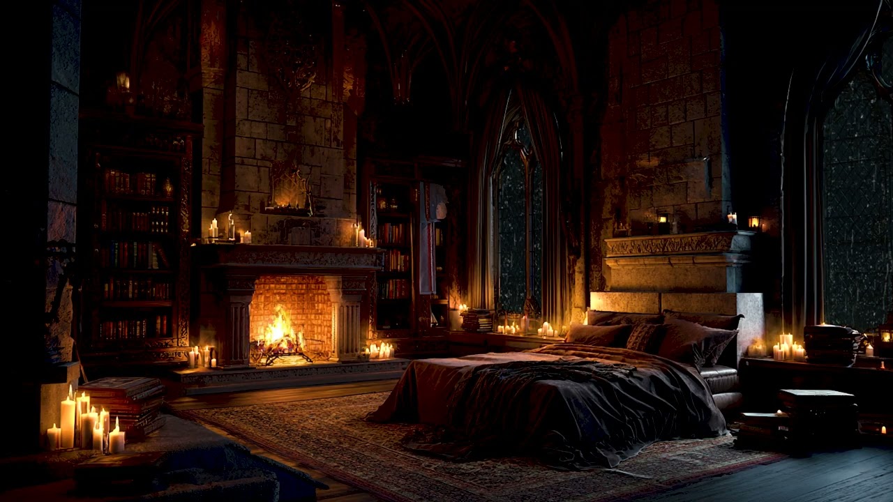 Deep Sleep Piano Music in an Ancient Castle at Night | Fall Asleep Fast Tonight