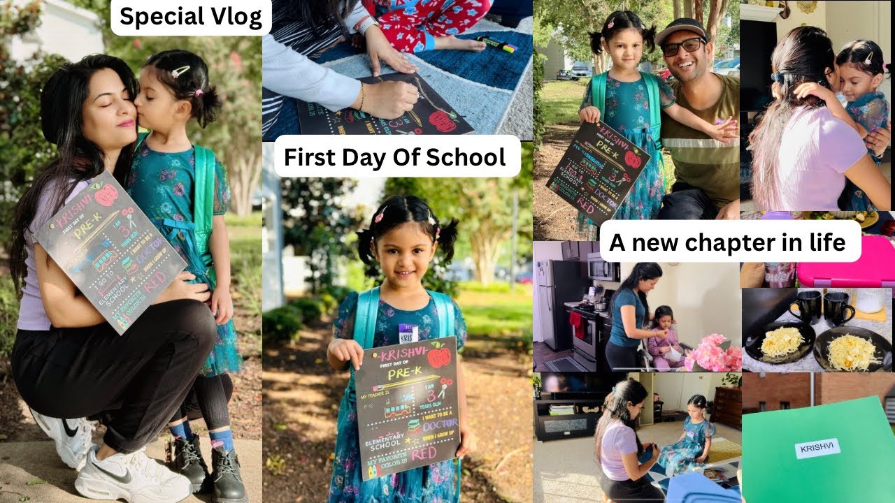 First Day Of School 🏫 Special Vlog - A New Chapter In Our Life 🧿 Indian Family In USA 